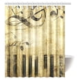 thumbnail image 1 of MYPOP Grunge Musical Shower Curtain, Print of Piano Keys on Background with Musical Notes Fabric Bathroom Shower Curtain Set with Hooks, 60 X 72 Inches, 1 of 3