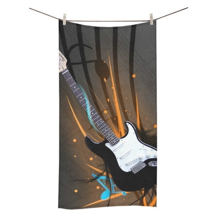 MYPOP Guitar Bathroom Body Shower Towel Bath Wrap For Home Outdoor Travel Use Beach Bath Towels 30x56 inches