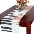 thumbnail image 1 of MYPOP Hands Playing the Piano with Music Notes Cotton Linen Table Runner 14x72 inches, 1 of 5