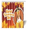 thumbnail image 1 of MYPOP Happy Thanksgiving Day Turkey Fabric Bathroom Decor Shower Curtain Set with Hooks, 60 X 72 Inches, 1 of 2