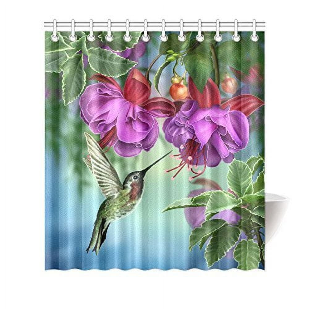 MYPOP Hummingbirds Decorations Shower Curtain, Hummingbirds and Tree