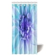 thumbnail image 1 of MYPOP Iridescent Turqoise Beautiful Dahlia Flower Blooms Blue Center Fabric Bathroom Shower Curtain Set, 36 X 72 Inches, 1 of 2