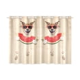 thumbnail image 1 of MYPOP Jack Russell Dog Buried in the Sand Window Curtain Kitchen Curtain 26x39 inches (Two Pieces), 1 of 3