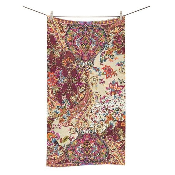 MYPOP Jacobean Floral Shower Towel Bathroom Bath Towel 30x56 inches
