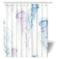 thumbnail image 1 of MYPOP Jellyfish Shower Curtain, Jellyfish Shaped with Ornamental Patterns Boho Style Beach Themed Art Fabric Bathroom Set with Hooks, 60 X 72 Inches, 1 of 3