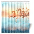 thumbnail image 1 of MYPOP Nautical Floral Red Flamingo Decor Shower Curtain, Tropical Flamingo Birds at Right Side in the Desert and Sunset Sky Bathroom Shower Curtain Set with Hooks, 66 By 72 Inches Long, 1 of 2