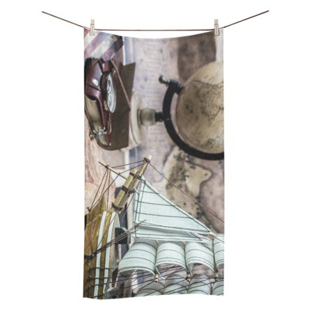 MYPOP Old World Map Shower Towel Bathroom Bath Towel 30x56 inches