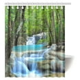 thumbnail image 1 of MYPOP Rainforest Waterfall Shower Curtain, Foliage Jungle Misty Mountains and Rocks Polyester Fabric Bathroom Decor Set with Hooks, 60 X 72 Inches Long, Green, 1 of 2