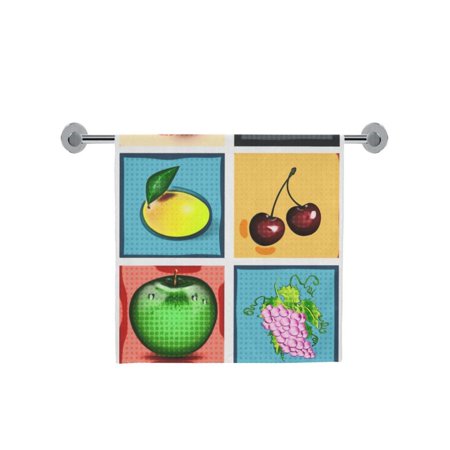 MYPOP Retro Fruit Pattern Shower Towel Bathroom Bath Towel 30x56 inches