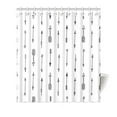 thumbnail image 1 of MYPOP Retro Pattern Ethnic Doodle Art Tribal Design with Arrows Image Polyester Fabric Bathroom Shower Curtain Set with Hooks, 66 X 72 Inches Long, Black White, 1 of 2