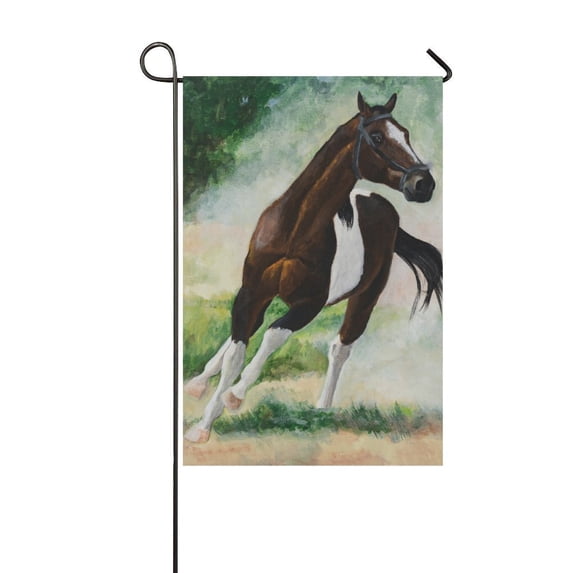 MYPOP Running Horse Long Garden Flag Banner 12 x 18 inch