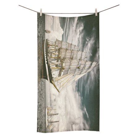 MYPOP Sailing Boat Shower Towel Bathroom Bath Towel 30x56 inches