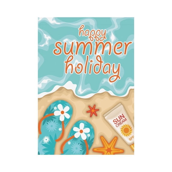 MYPOP Sea Beach Flip Flops Garden Flag Outdoor Banner 28 x 40 inch