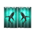thumbnail image 1 of MYPOP Shark Blue Deep Sea Window Curtain Kitchen Curtain 26x39 inches (Two Pieces), 1 of 3