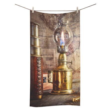 MYPOP Ship Lamp Compass Divider And Spyglass Shower Towel Bathroom Bath Towel 30x56 inches