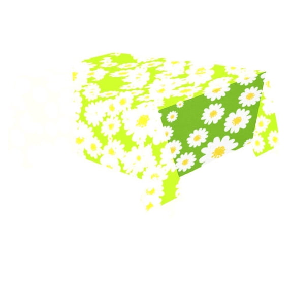 MYPOP Spring White Daisies Flower Cotton Linen Tablecloth 60x84 Inches, Summer Floral Green Desk Table Cloth Cover for Wedding Holiday Party Decoration