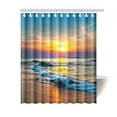 thumbnail image 1 of MYPOP Summer Ocean Beach Decor Collection, Colorful Last Sunlights Over the Sea Waves Polyester Fabric Bathroom Shower Curtain Set with Hooks, 60 X 72 Inches Long, Orange Blue, 1 of 2