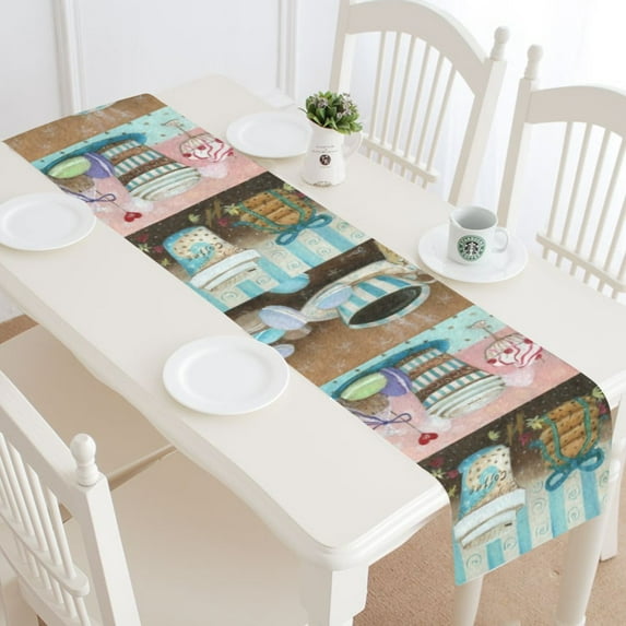 MYPOP Sweet Ice Cream Coffee Table Runner Home Decor 14x72 Inch,Sweet Set Table Cloth Runner for Wedding Party Banquet Decoration