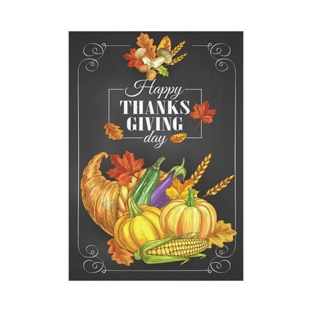 MYPOP Thanksgiving Pumpkins Cornucopia Garden Flag Outdoor Banner 28 x 40 inch