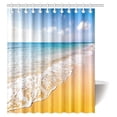 thumbnail image 1 of MYPOP Tropical Coastal Contemporary Modern Decor Shower Curtain, Seascapes Seashore Ocean Paradise Beach Landscape Fabric Bathroom Decor Set with Hooks, 60 X 72 Inches, 1 of 2