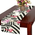 thumbnail image 1 of MYPOP Two Flamingos With Striped Balls Cotton Linen Table Runner 16x72 Inches, 1 of 5