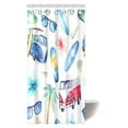 thumbnail image 1 of MYPOP Vintage Shower Curtain, Fun Holiday Activity Watercolor Beach, Adventure, Bike, Tree Bathroom Set with Hooks, 36 X 72 Inches, 1 of 2