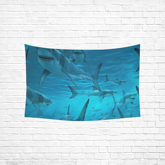 MYPOP Wall Art Dolphin Under the Blue Ocean Sea Hanging Wall Tapestry 40x60 inches