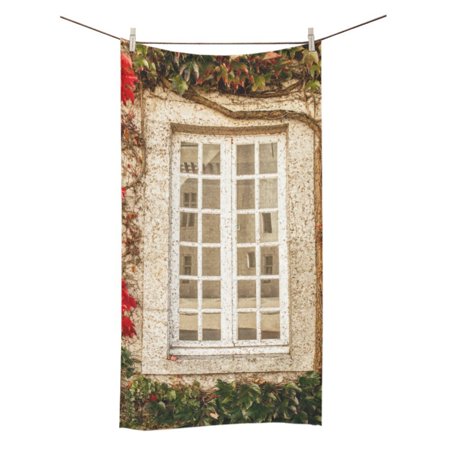 MYPOP Wall Texture With Bindweed Red Shower Towel Bathroom Bath Towel 30x56 inches