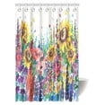 thumbnail image 1 of MYPOP Watercolor Flower Decor Shower Curtain, Floral Frame with Summer Flowers Natural Picture Fabric Bathroom Shower Curtain with Hooks, 48 X 72 Inches, 1 of 2