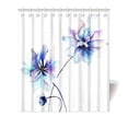 thumbnail image 1 of MYPOP Watercolor Flower Shower Curtain, Elegant Flower Drawing with Soft Spring Colors Retro Style Floral Art Fabric Bathroom Set with Hooks, 66W X 72L Inches Long, Purple Blue White, 1 of 2