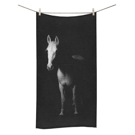 MYPOP White Horse Shower Towel Bathroom Bath Towel 30x56 inches