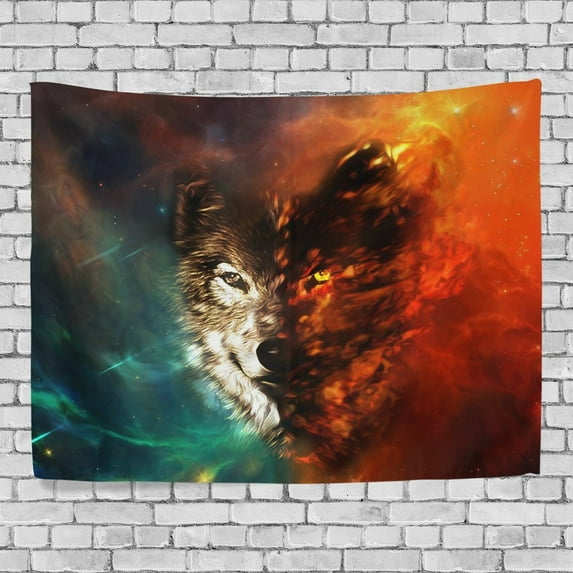MYPOP Wolf Tapestry Wall Decor Living Room Dorm Tapestries 80 x 60 inches