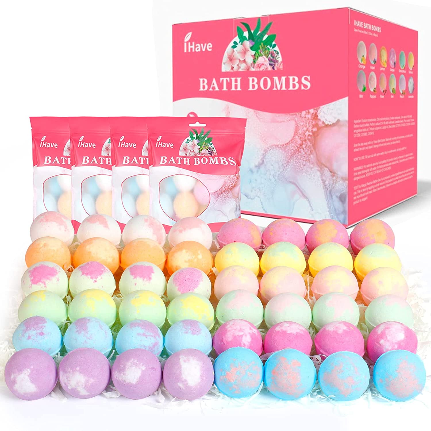 MYQD05 iHave Bath Bombs for Women, 48 Small Bath Bomb Bubble Bath Set