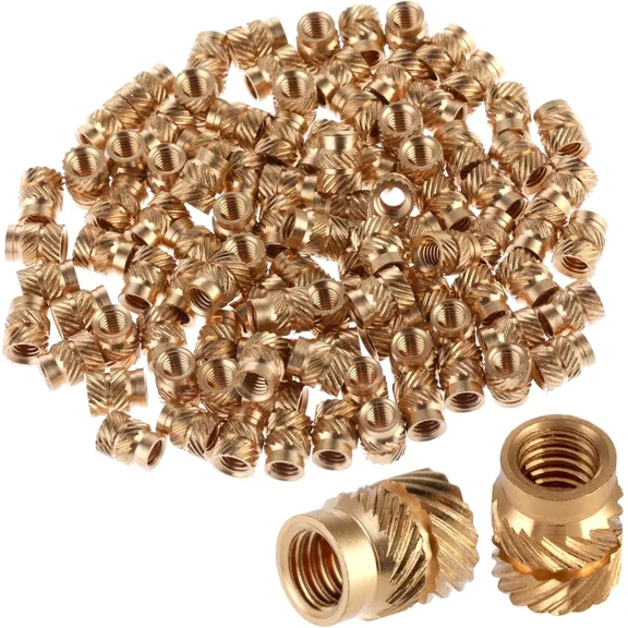 MYRAH- 100 Pcs Knurled Threaded Insert Nuts,M3 Brass Heat Set For 3D Printer,Laptop