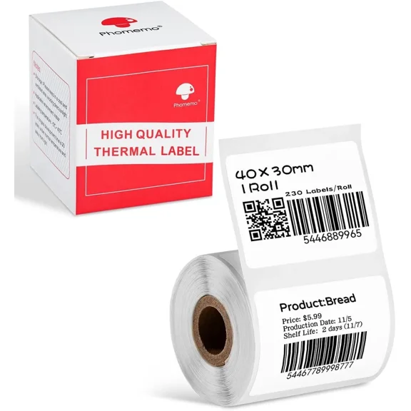 MYRAH- 3Roll 40X30Mm 230Labels Phomemo Self-Adhesive Label M120/M110/M220 Thermal Paper