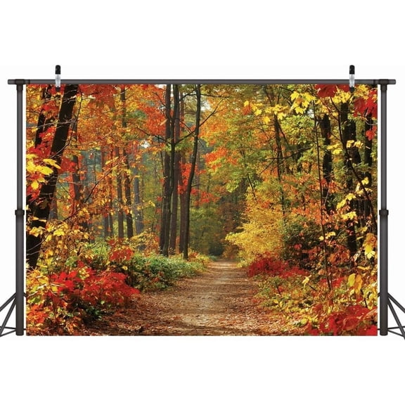 MYRAH- Autumn Scenery Deciduous Studio Backdrop 7X5Ft Mountain Road Background