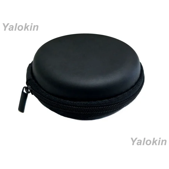 MYRAH- Black Protective Eva Leather Hard Travel Carrying Case For Earphones Bluetooths
