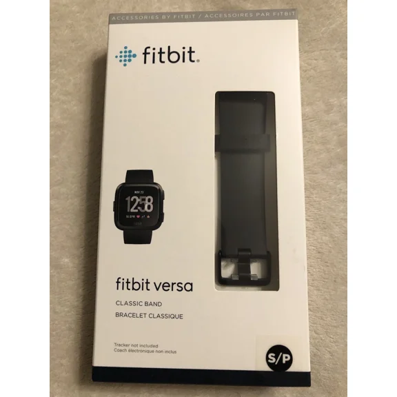 MYRAH- Fitbit Versa Classic Band Black ~ Small New S/P In Box Fitness Smart Watch