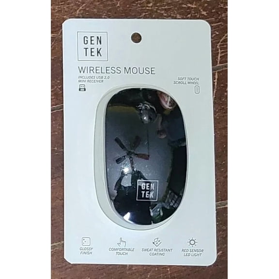 MYRAH- Gen Tek Wireless Black Mouse W/Usb 2.0 Mini Receiver #72031