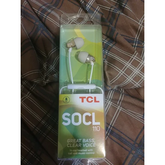 MYRAH- Tcl Socl110 In-Ear Earbuds Wired Headphones - White New!