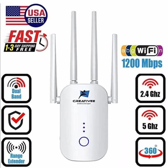 MYRAH- Wifi Range Extender Repeater 1200Mbps Wireless Amplifier Router Signal Booster