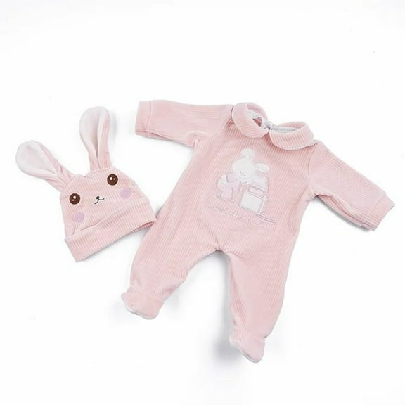 MYREBABY 17"-20" Cute Pink Bunny Reborn Baby Doll Clothes Accessories Set