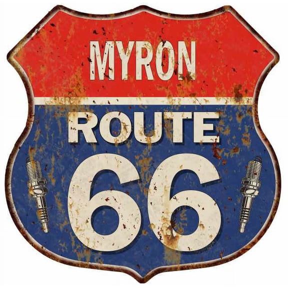 MYRON Route 66 Sign Shield Metal Gift Man Cave Gift 211110002208