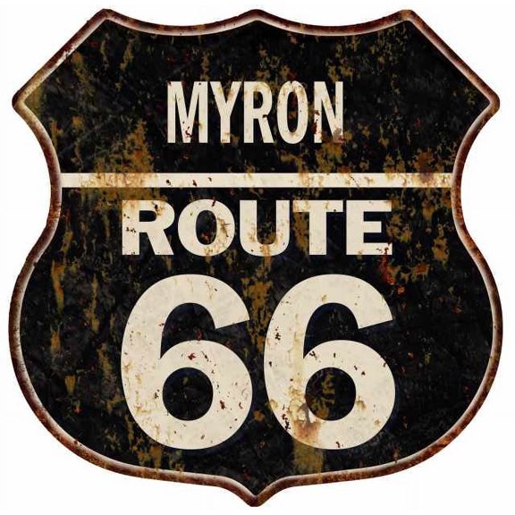 MYRON Route 66 Sign Shield Metal Gift Man Cave Gift 211110004210
