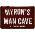 thumbnail image 1 of MYRON'S Man Cave Sign Garage Mancave Decor Accessories Signs Vintage Retro Rustic Tin Wall Art Name Home Beer Dads Gift 8 x 12 Matte Finish Metal 108120003208, 1 of 1