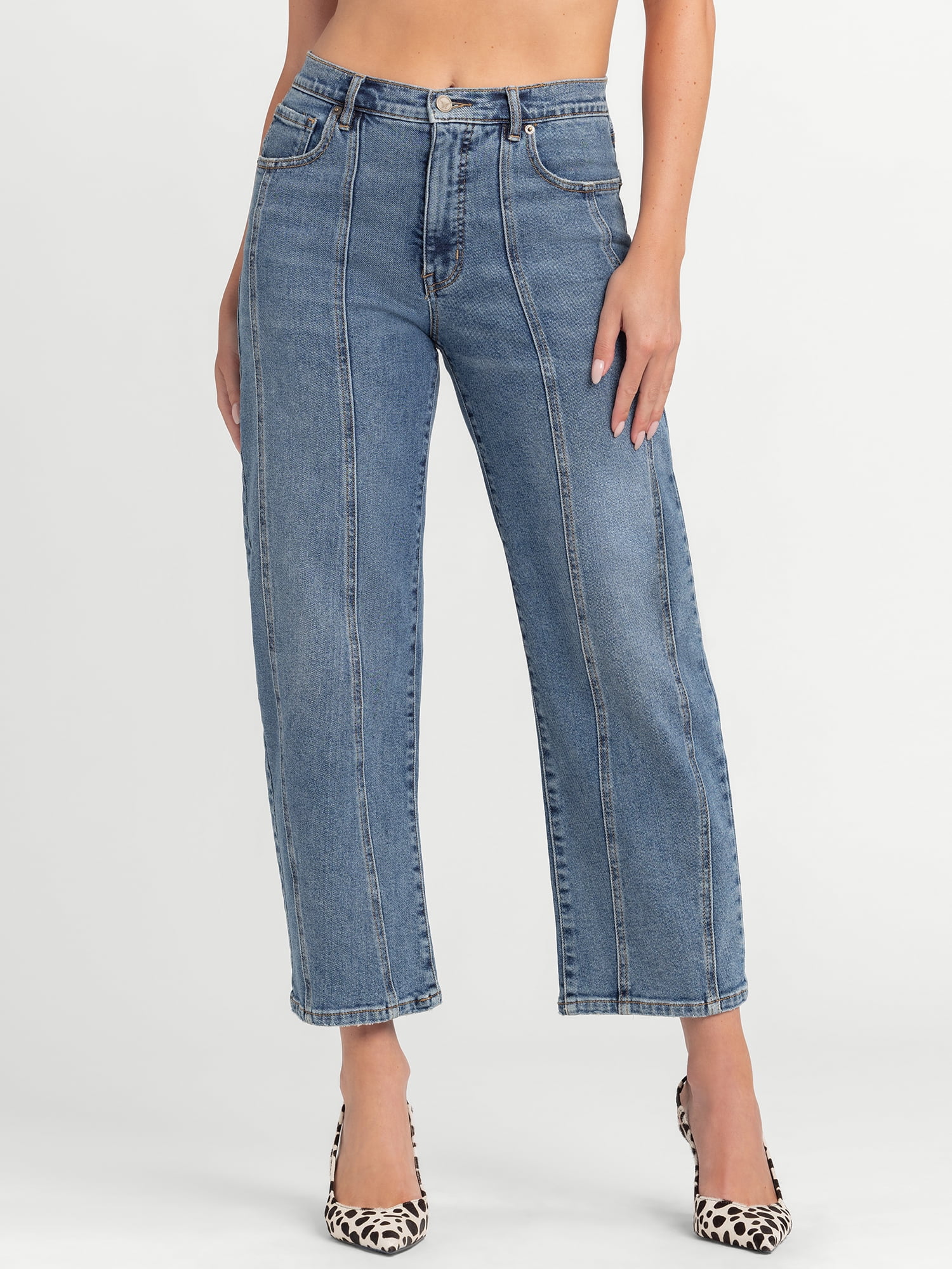 Jessica Simpson Women's and Women's Plus Myrtle Barrel Leg Jeans, Sizes 2-24W
