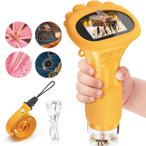 MYSPRI Handheld Digital Microscope for Kids, Portable Microscope with 2.0" IPS Screen, STEM Learning Educational Toy, Birthday Gift for Boys Girls Adults Ages 38