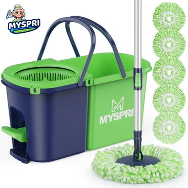 Clean Water Microfiber Spin Mop with 2-Bucket System, Spin Mop and