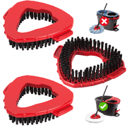 MYSPRI 3 Pcs Scrub Brush Mop Head Replacement Compatible with Ocedar 1-Tank System, Spin Mop Heads Refills Floor Cleaning Brush for Bathroom Kitchen