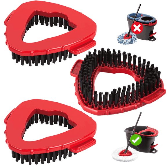 MYSPRI 3 Pack Scrub Brush Replacement Head Compatible with  Ocedar EasyWring 1-Tank System Spin Mops, Floor Cleaning Brush for Bathroom Kitchen